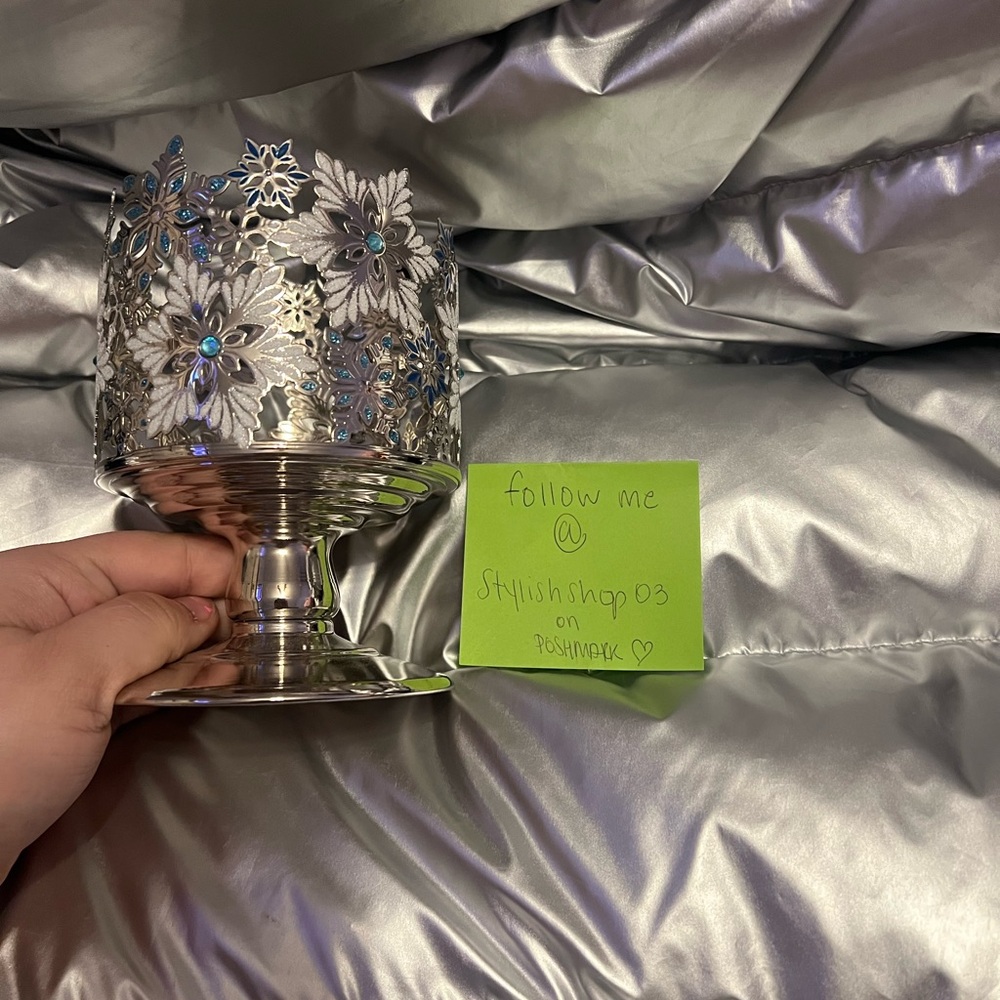 Bath and Body Works Silver Snowflake Candle Holder